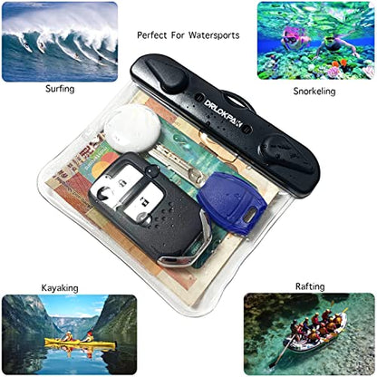 DRLOKPAK Submersible Waterproof Wallet Surf Dry Car Key FOB Case Bag 2Pack Waterproof Pouch Holder For Key Credit Door Ship Card Cash ID Driver Fishing Hunting License(Clear＋Clear) - color: Clear+Clear