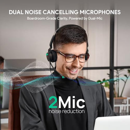 Yealink UH44 USB Headset, Teams Certified, 2 Mics, USB-C/A,in-Line Controls