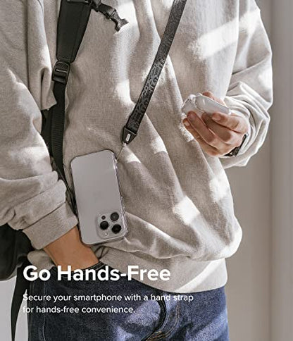 Ringke Phone Lanyard for iPhone 17 Pro Max and Most Smartphones [One-Touch Buckle] Shoulder Strap Adjustable Sturdy Universal Phone Crossbody Neck Lanyard for Travel Essentials - Lettering Black 2 - color: Lettering Black 2