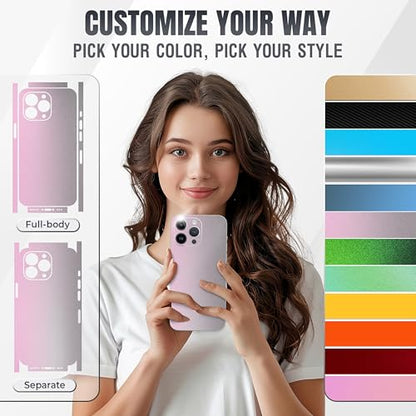 2Pcs Skin Wrap Compatible for iPhone 15 Pro – Slim Decal Vinyl Protective Film for Sides & Back – Sleek Fit, Premium Look – Compatible with All iPhone 15 Pro Cases - Nardo Gray - color: Nardo Gray