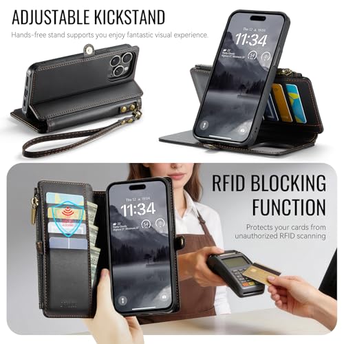 for iPhone 14 Pro Max - Phone Case Wallet Magnetic, Black - color: Black, size: iPhone 14 Pro Max