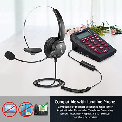 AGPTEK® Hands-Free Call Center Noise Cancelling Corded Headset - size: Monaural Headset