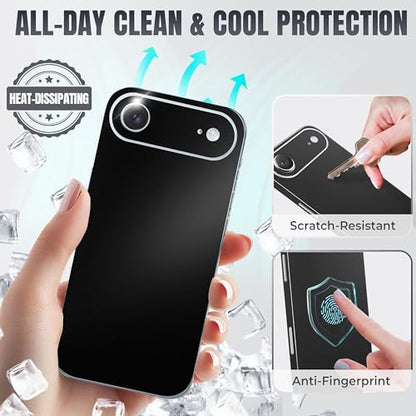 2Pcs Skin Wrap Compatible for iPhone 17 Air – Slim Decal Vinyl Protective Film for Sides & Back – Sleek Fit, Premium Look – Compatible with All iPhone 17 Air Cases - Black - color: Black