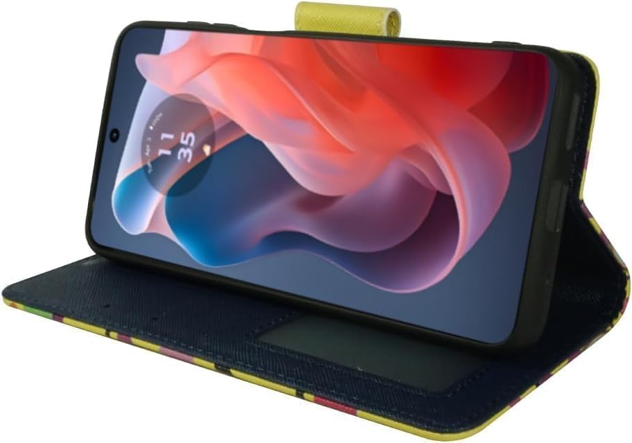 Zase for Motorola Moto G 5G (2025/2026) & Moto G Play (2026) Wallet Phone Case Protective Cover [RFID Blocking] PU Leather Purse Magnetic Closure w/Kickstand Card Slot Wrist Strap (Smiley Face) - color: Smiley Face