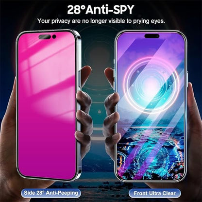 Privacy Screen Protector for iPhone 15 Pro Max 2 Pack (Pink) - color: for iPhone 15 Pro Max (Pink)