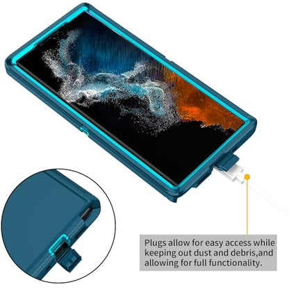 for Galaxy Note 20 Ultra Case Heavy Duty Shockproof Dust/Drop Poof 3 Layers Full Bady Protection Rugged Cover Case for Samsung Galaxy Note 20 Ultra,Turquoise - color: Turquise
