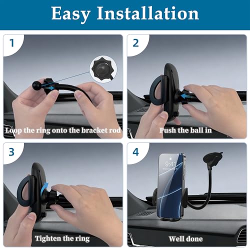 Car Phone Holder for Windshield, Suction Cup Phone Mount