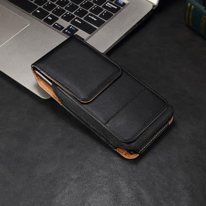 Cell Phone Pouch Pu Leather Holster Belt Clip Holder for iPhone 17 Air, 16 Plus 15 14 13 12 11 Pro Max Samsung Galaxy S26+ S25 FE S24 FE S24+ S23+ S23 FE A15 A35 A55 Google Pixel 10a 9a 6 (Black, L) - color: Black, size: L