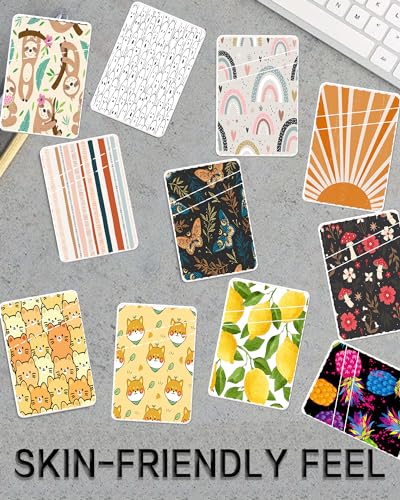 Phone Card Holder Leather, Dual Pocket Phone Wallet Adhesive Stick On, Cute Phone Case Credit Card Holder, Suitable for Most of Phones Cute Polka Dots