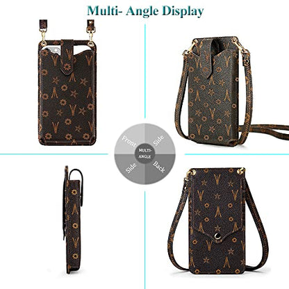 Peacocktion Small Crossbody Cell Phone Purse for Women, Lightweight Mini Small Crossbody Bags for Women with Card Slots - color: 02-brown