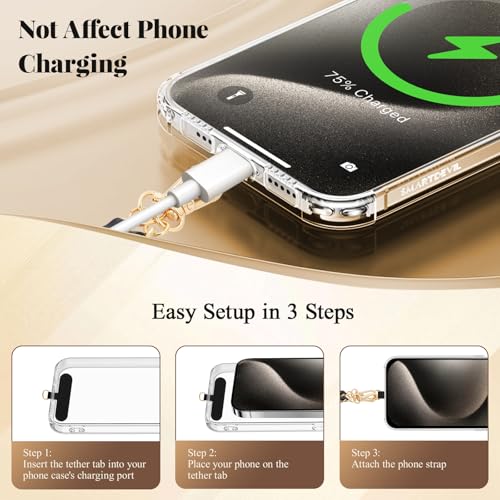 Dadanism Universal Phone Lanyard, Metal Phone Chain Crossbody - color: Black