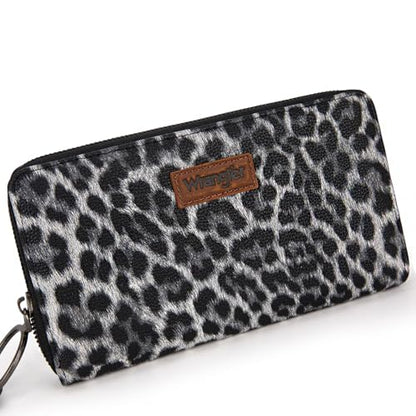 Wrangler Womens Wallet Wristlet Long Purse Designer Clutch Large Capacity Credit Card Holder for Women - color: C-Light Grey