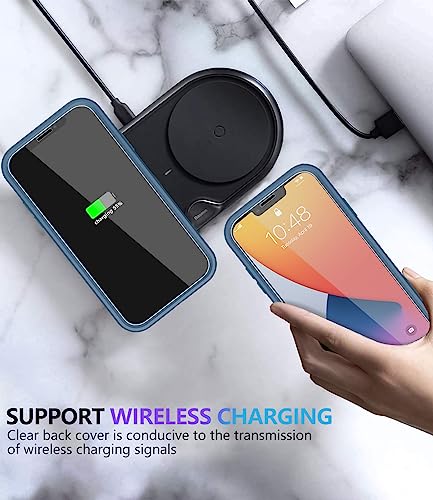 Diverbox for iPhone 11 Case [Shockproof] [Dropproof] [Tempered Glass Screen Protector],Heavy Duty Protection Phone Case Cover for Apple iPhone 11 (Blue-2in1) - color: Blue-2in1