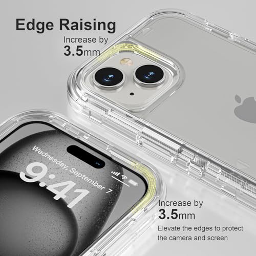Follaroma for iPhone 15 Case, Shockproof Protection,Crystal Clear | Heavy Duty Shockproof Protection Phone Cases, Anti-Drop, Dual Layer Transparent Rugged Protective Cover, 6.1 inch - color: Clear, size: iPhone 15 6.1‘’