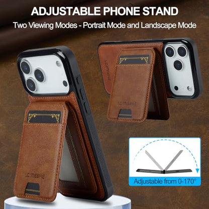 L3 2 in 1 Detachable Leather Wallet and Phone Cases Compatible with iPhone 17 Pro Case with Card Holder RFID Blocking, Compatible with Magsafe Charging 6.3 Kickstand (Brown, IP 17 Pro) - color: Brown, size: 6.3