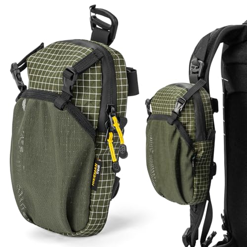 HIKEMAN Backpack Shoulder Strap Pouch - Smartphone Strap Pack,Waterproof Backpack Strap Pocket Attachment Bag for Hikers,Small Crossbody Bag Waist Pack for Sports Hiking Camping (Army Green) - color: Army Green