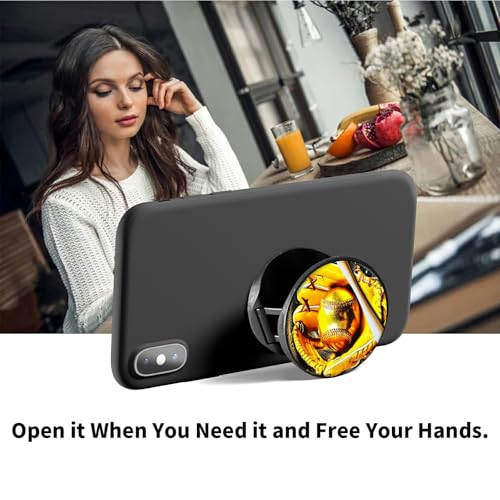 2 Pack Cell Phone Grip with Expanding Kickstand, Golden Baseball - color: Golden Baseball