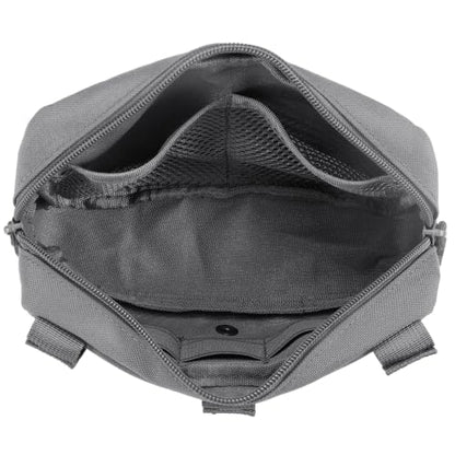 FRTKK Tactical Molle Admin Pouch Utility Laser Cut EDC Tool Pouch Bag Horizontal Modular Pouches Include US Flag Patch and Keychain - color: Grey