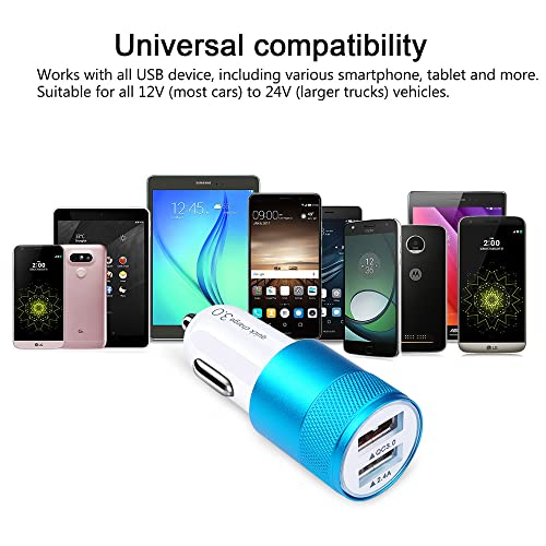 Fast Car Charger, Quick Charging 5.4A/30W Phone USB Car Charger Adapter - color: blue, style: USB A