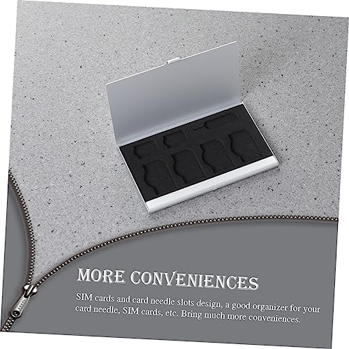 Sim Card Box Holder with Card Needle Aluminum Alloy Silver