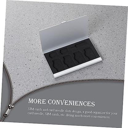 Sim Card Box Holder with Card Needle Aluminum Alloy Silver