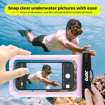 JOTO Up to 7" Universal Waterproof Phone Case for iPhone 17 Air 16 15 14 13 12 11 Plus Pro Max, IPX8 Cellphone Dry Bag XR X SE, Galaxy S23 S22 S21 S20+ S20 S10 Plus Note, Pixel -Clearpink - color: Clearpink, size: 1 Pack
