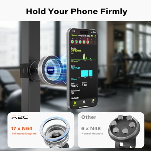 A2C Phone Holder for Peloton Bike, Stroller Phone Holder with Strong Magnet