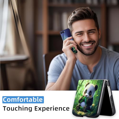 for Z Flip 7 Case Ultra Thin 1.2mm Matte Hard PC Phone Cover- Anti-Scratch Anti-Fingerprint Slim Fit Shockproof Protection Cover for Samsung Galaxy Z Flip 7 Case,Panda Bamboo - color: Panda Bamboo