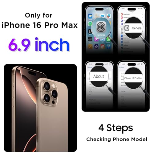 Compatible with iPhone 16 Pro Max Case Waterproof, Built-in Screen & Camera Protector IP68 Underwater Full Body 16FT Military Dropproof Shockproof Phone Case 6.9"-Black/Clear - color: Black, size: iPhone 16 Pro Max