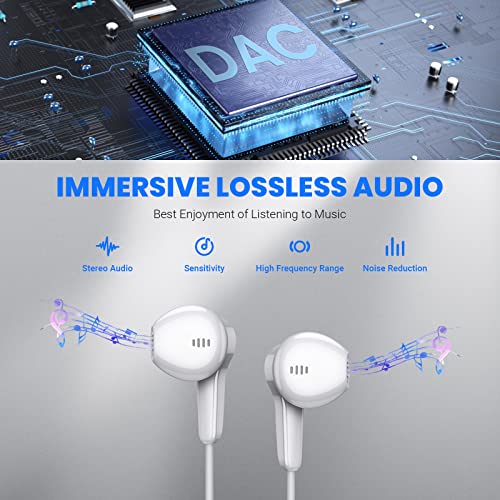 ASKUBSKU USB C Headphones for Google Pixel 11 10 9 Pro XL Fold 8 a 7, White - color: White