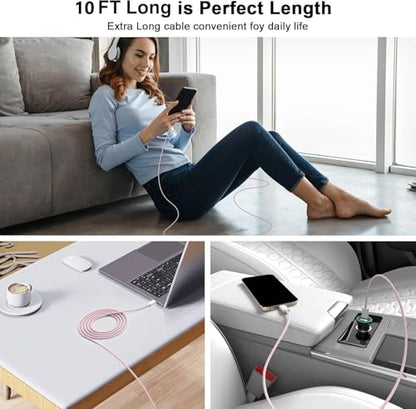 iPhone 17 16 Charger Fast Charging, 20W USB C Wall Charger +Woven 6FT Cable - size: 6FT_2Pack