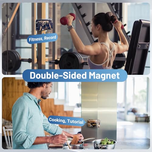 Magnetic Phone Ring Holder Grip Stand Dual Magnet Strong Magnetic Force - color: Purple