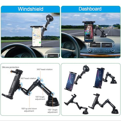 kelofam 5 in 1 car Phone Holder, car Dashboard Windshield Phone Mount, Suitable for iPhone17 16 15 14 iPhone13 promax, Samsung Z Fold 7 6 5, All Smartphones
