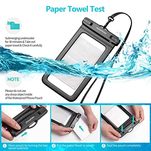 Waterproof Cell Phone Pouch : 4 Pack Float Clear Cell Holder Protector with Lanyard - Universal Floatable Water Proof Dry Bag for iPhone Samsung Galaxy for Beach Swimming Pool - color: 4 Pack Black
