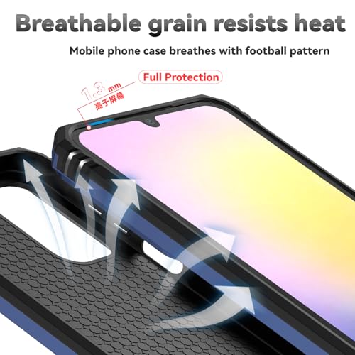 for Samsung Galaxy A17 / Galaxy A26 5G Case, with Slide Camera Cover HD Screen Protector [Military Grade Drop Tested] Ring Holder Kickstand Protective Phone Case for Samsung Galaxy A17, Navy Blue - color: Navy Blue w/ Slide Camera 2nd gen. Military Grade