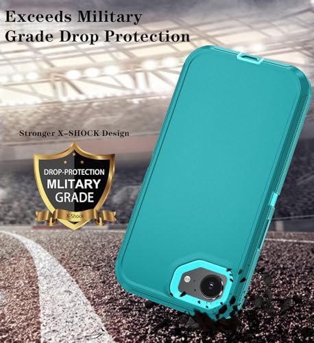 Phone Case for iPhone 16e Case & iPhone 17e Case with HD Screen Protector, Heavy Duty Shockproof & DustProof & 3-Layer Cover Phone Case (LakeSkyBlue, for iPhone 16e/17e) - color: LakeSkyBlue
