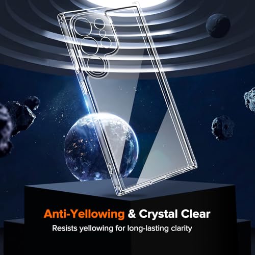 ivoler 3-in-1 Case for Samsung Galaxy S25 Ultra 5G 6.9” with 2 Pack Tempered Glass Screen Protector[Full Coverage], [Military Grade Protection] Slim Phone Bumper Cover Clear [Non-Yellowing]