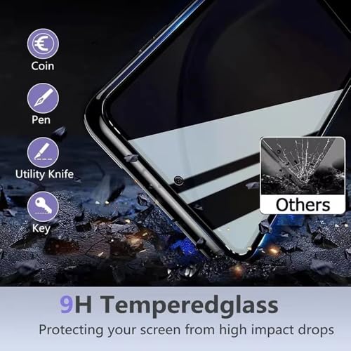 Privacy Screen Protector Tempered Glass for Samsung Galaxy S24 FE - Scratch Resistant Protective Film - Easy Installation Edge to Edge Protection - Bubble Free - size: Galaxy S24 FE