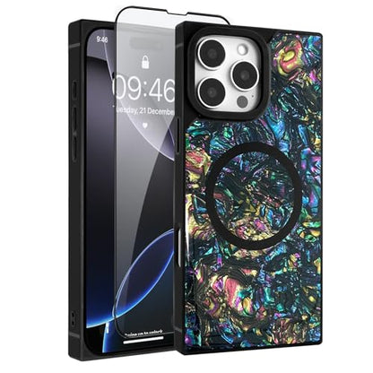 AIGOMARA Magnetic Rectangle for iPhone 16 Pro Max Case, Abalone Shell - color: Abalone, size: iPhone 16 Pro Max