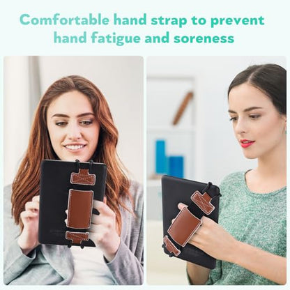 Secure Hand Strap for Kindle and Tablet - High Elasticity Finger Grip Holder Accessories for 6-8 Inches E-Book Tablet - color: Brown