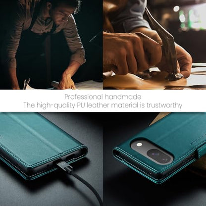 Wallet Case for Google Pixel 10/Google Pixel 10 Pro, Magnetic Flip Case with RFID Blocking Card Holder Kickstand for Women Men, Shockproof Durable Protective Phone Cover (Green) - color: Green