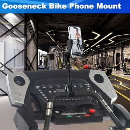 Phone Holder Spin Bike Mount, Goosencek Handlebar Clamp Holder Fit Peloton, Treadmill, Wheelchair, Indoor Exercise Bicycle, Mic Stand, Scooter, Stroller - Fit iPhone 15 Pro 14 13 & All 4-7" Cell Phone