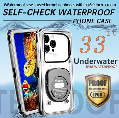 Vacuum Sealed Waterproof Phone Case - IPX68 Underwater Cell Phone Pouch for Snorkeling, Swimming & Beach Essentials - Wet Hand Touch Compatible with iPhone up to 6.9” Black