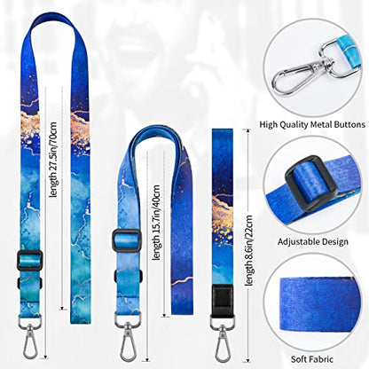 Phone Lanyards, Wrist Lanyards, Adjustable Neck Strap Blue Marble - color: Dark Blue