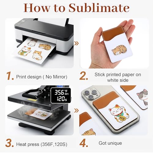 Kenaeeooe 24 Pack Sublimation Phone Case Blanks Pu Leather Card Holder for Phone Case Stick On Wallet for Most Smartphones