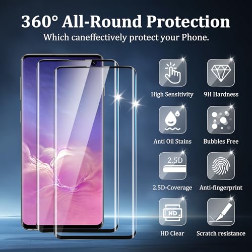 2 Pack Screen Protector for Samsung Galaxy S10 - size: Galaxy S10