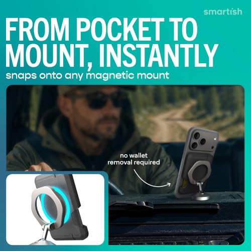Smartish MagSafe Wallet, Side Hustle Vault, RFID Card Holder, Mountains | Magnetic Credit Card Holder, Holds 4 Cards, RFID Blocking Sleeve, Slim Metal Cell Phone Wallet, Sticks to Mounts for iPhone - color: Moving Mountains, size: Vault - RFID Blocking