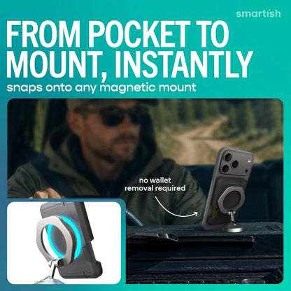 Smartish MagSafe Wallet, Side Hustle Vault, RFID Card Holder, Mountains | Magnetic Credit Card Holder, Holds 4 Cards, RFID Blocking Sleeve, Slim Metal Cell Phone Wallet, Sticks to Mounts for iPhone - color: Moving Mountains, size: Vault - RFID Blocking