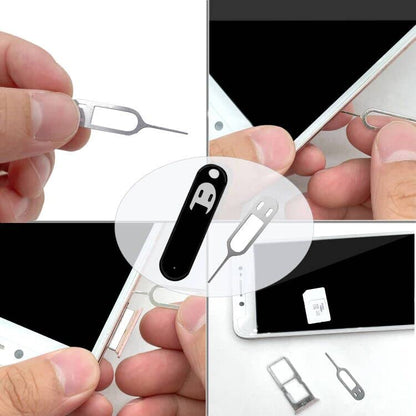 6 Pack SIM Card Removal Tool, Sim Card Tray Opening Tool Eject Pins Needle Opener Ejector Compatible with All iPhone Apple iPad HTC Samsung Galaxy Cell Phone Smartphone Watchchain Link Remover, Black - color: Black