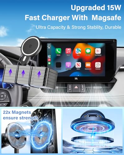 PZK Car Phone Holder for 2022-2026 Chevy Silverado/GMC Sierra 13.4'' Screen - color: Magsafe+ Wireless Charger, size: Silverado 1500/GMC Sierra 1500 2022-2026